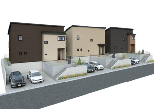 1-3号棟　全体建物イメージ図　※イメージにつき実際の施工等とは異なります。