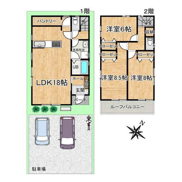 築6年の美しさが息づく、アイディーホーム施工の築浅住宅。の間取り