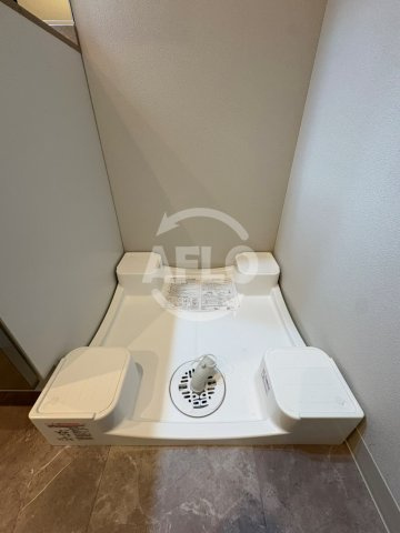S-RESIDENCE谷町六丁目alo　中央小学校区の洗面所|S-RESIDENCE谷町六丁目alo　洗濯機置き場
