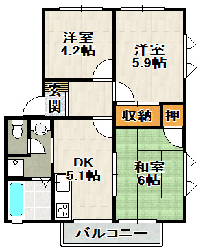 コム東宝塚の間取り