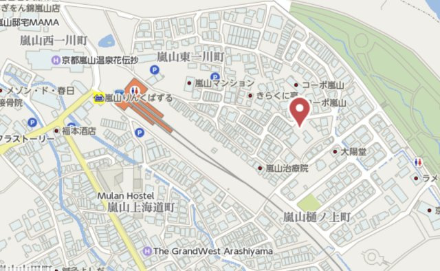京都市西京区嵐山茶尻町　新築戸建の地図
