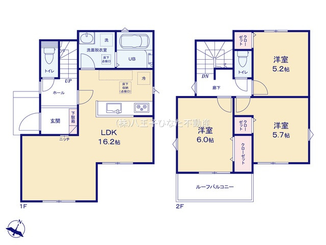 『八王子市新築戸建て』八王子市西寺方町400-37【仲介手数料無料】　１期の間取り|～仲介手数料無料☆八王子ひなた不動産～八王子市西寺方町　新築戸建て