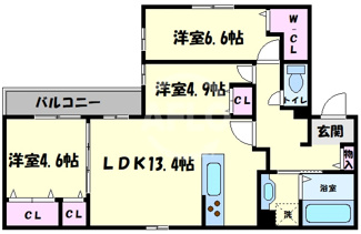 【間取り】 | ダイヤモンドフジ天王寺東ゴールド　桑津小学校区 | ダイヤモンドフジ天王寺東ゴールド　間取り
