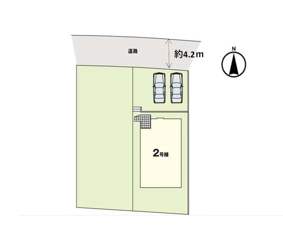 福岡市東区美和台3丁目第4-2棟（2号棟）　の区画図|配置図（2号棟）