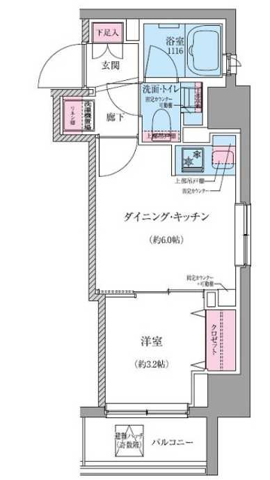 クレヴィアリグゼ世田谷松陰神社前　駅近　礼金0　築浅の間取り