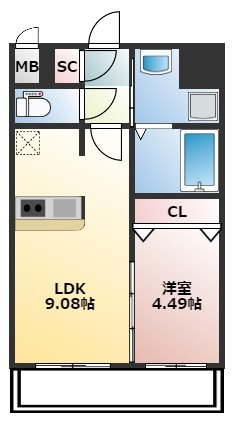 Calm Riviere箱崎(カルムリヴィエール箱崎)の間取り|使いやすい間取りです。