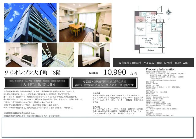 ★仲介手数料半額★LIVIO RAISON大手町（都心へのアクセスに優れた立地）半額のその他
