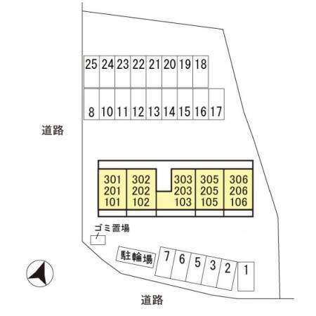 アンフルールの駐車場