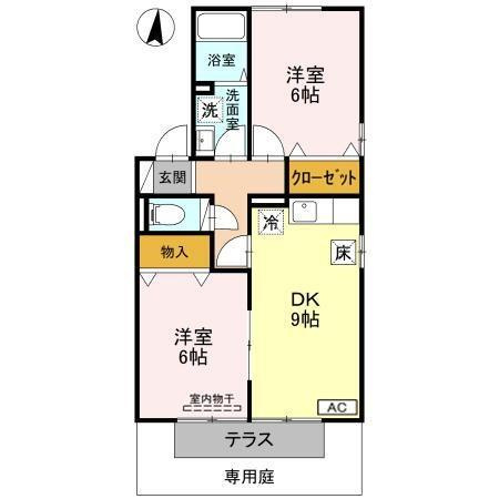 セジュール赤城Ｂの間取り