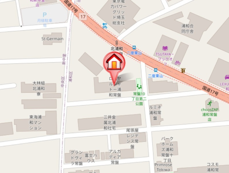 ロイヤルシャトー浦和常盤の地図