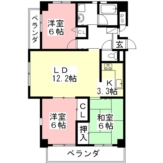 岐阜市則武西１丁目のアパートの間取り