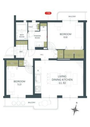 男山第４住宅第304号棟　中古 マンションの間取り