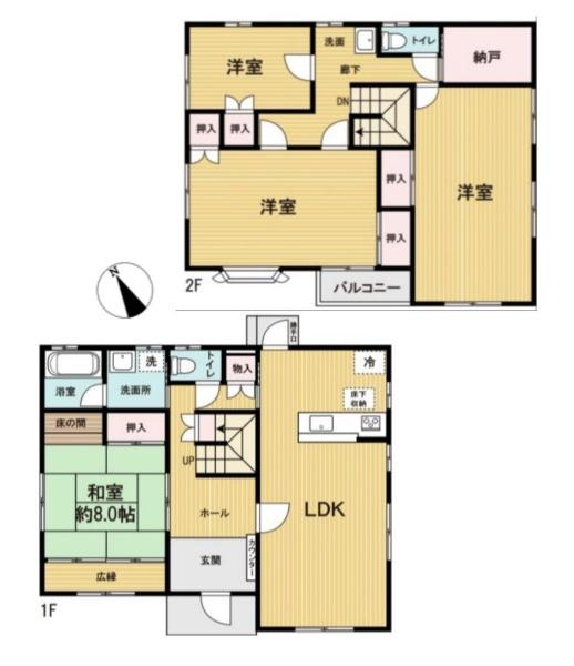 伊勢崎市若葉町中古住宅の間取り
