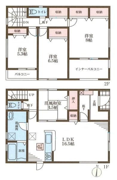 リーブルガーデン服部 ２号棟 ／新築一戸建の間取り