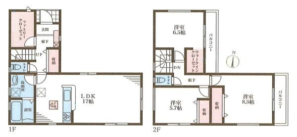 リーブルガーデン服部 １号棟 ／新築一戸建の間取り