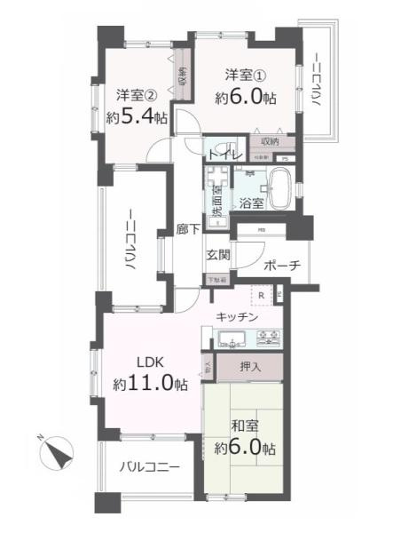 クレアコート三ツ境の間取り