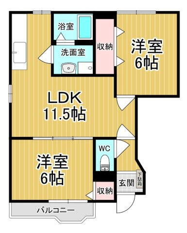 【間取り】 | ヴィラルミエールＡ | カップルさんにオススメのお部屋です♪