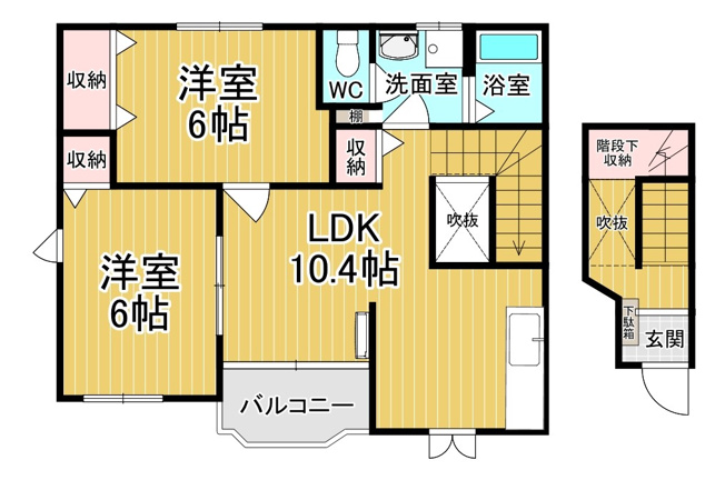 【間取り】 | ヴィラ・ブラッサム | ファミリーさん向けのお部屋です♪