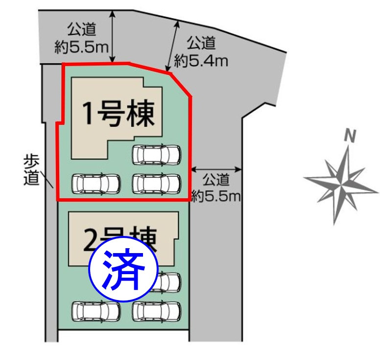 藤岡市藤岡の新築一戸建の区画図