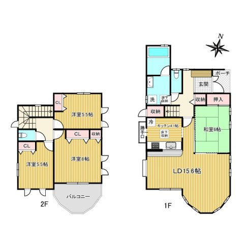 上尾市日の出一丁目　中古戸建ての間取り