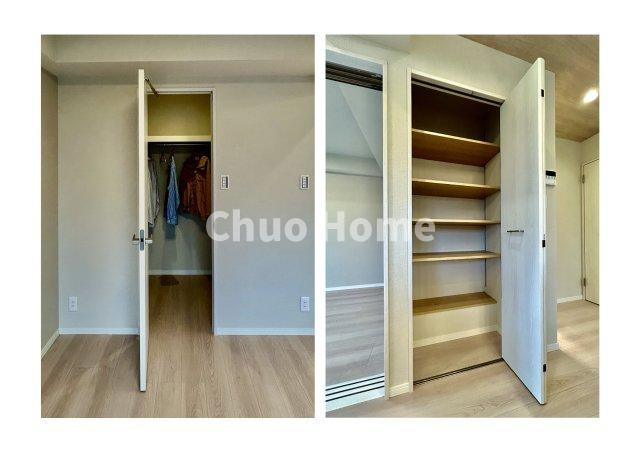 朝日言問マンションの収納|居室にはクローゼットを完備し、自由度の高い家具の配置が叶うシンプルな空間です。お子様の成長と必要になる子供部屋を与えるにはぴったりの間取りですね。