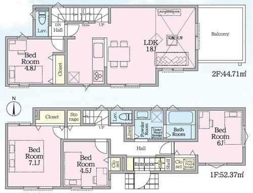 【横浜市戸塚区下倉田町1756-70全3棟新築戸建て】★仲介手数料無料★（豊田小学校・豊田中学校）の間取り