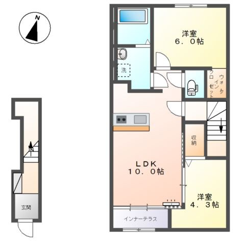 田代新町新築工事1LDK/2LDKの間取り