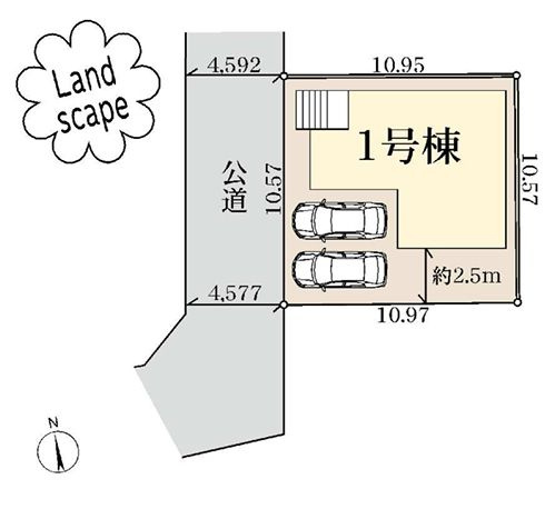 綾瀬市落合北６丁目新築戸建て　1号棟の間取り|区画図「綾瀬市落合北6丁目新築戸建て」