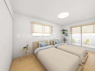 【洋室】 | 生駒市萩原町の新築一戸建 全３区画 | ２号地２階洋室（主寝室）完成イメージ
