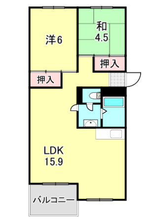 芦屋浜高層（若葉） 2号棟の間取り