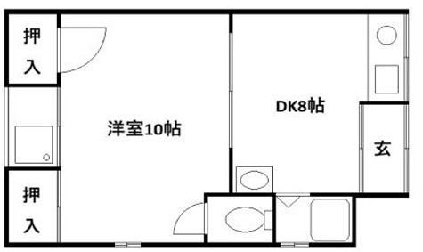 八雲通６丁目ハイツの間取り