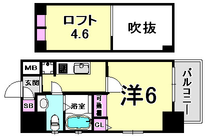エステムコート神戸・県庁前Ⅳグランディオの間取り