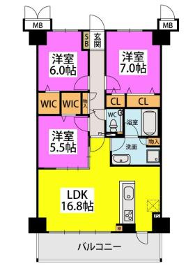 ラフィーネ大手門の間取り