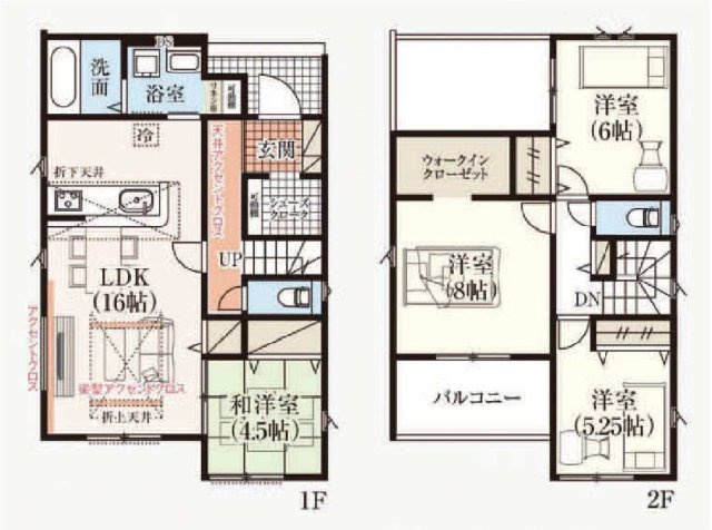 新築　太田市東今泉町　GRAFARE　2号棟	の間取り|建物面積108.48㎡　シューズインクローク・ウォークインクローゼット・各部屋収納付きで便利です！インナーバルコニーなので突然の雨でもお洗濯物も安心です♪


