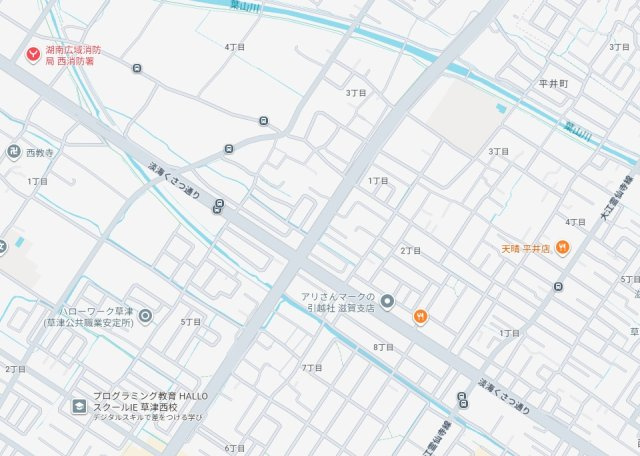 草津市平井　新築一戸建ての地図