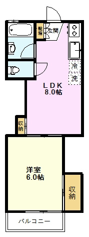 【間取り】 | コーポスズキ | コーポスズキ、102号室、１ＬＤＫ