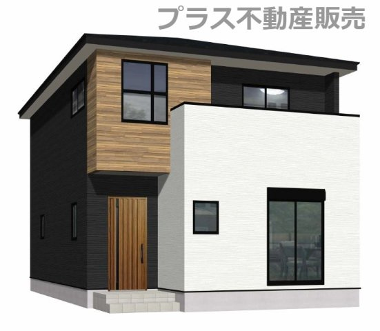 【外観】 | 福岡市南区老司3丁目6期　1号棟（全2棟）【仲介手数料無料・0円】 | 完成イメージの外観パースです。