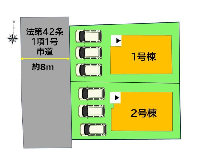 【区画図】 | 福岡市南区老司3丁目6期　2号棟（全2棟）【仲介手数料無料・0円】 | 区画図です。2号棟