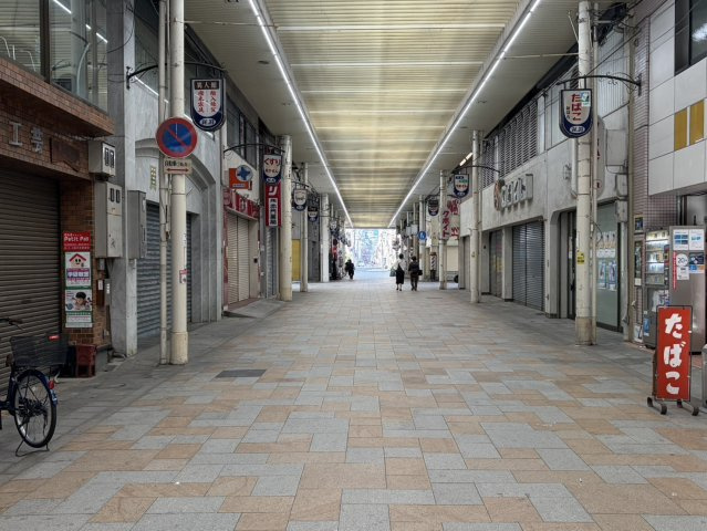 東ぶらくり丁商店街　売土地の前面道路含む現地写真