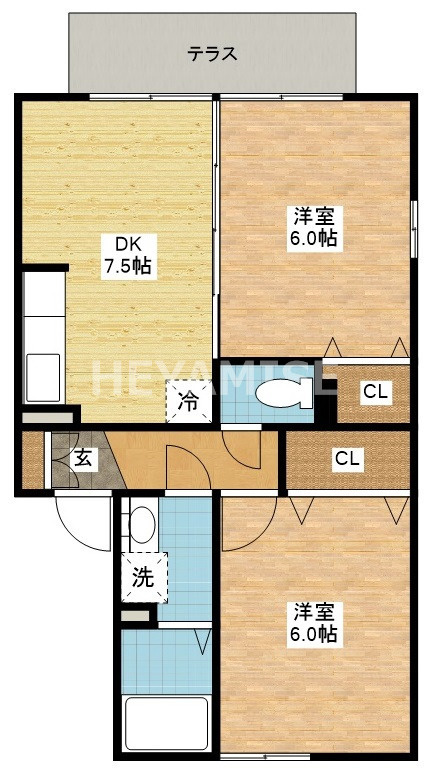 グランモア貝津C棟の間取り