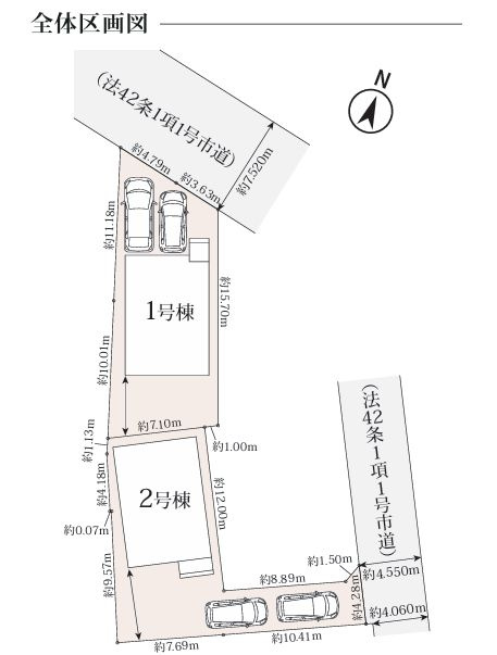 伊勢原市田中新築戸建て　2期1号棟の区画図|区画図「伊勢原市田中新築戸建て」