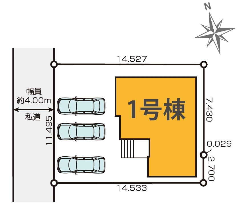 西東京市向台町６丁目　西武新宿線　花小金井駅　新築戸建の区画図