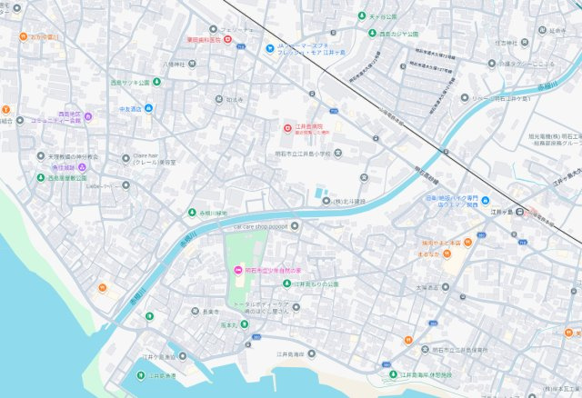 明石市大久保町江井島　新築一戸建ての地図