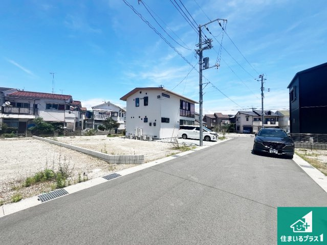 明石市大久保町江井島　新築一戸建ての前面道路含む現地写真|周辺は落ち着いた街並みの住宅地！子育てがしやすい住環境です！まだ未完成ですが、現地でしかわからない事もございます。是非一度ご覧ください。