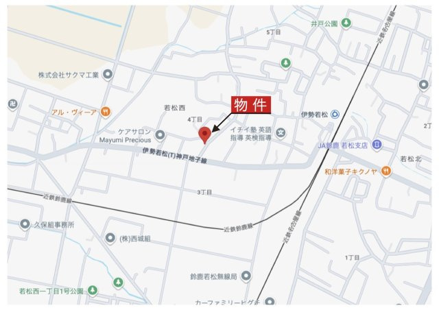 鈴鹿市若松西4丁目《1号棟》の地図|広域Map