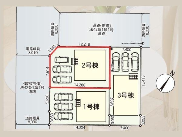 佐野第4-2号棟の区画図|全体区画図です。