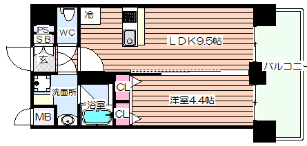 【間取り】 | プレサンス大阪天満リバーシア