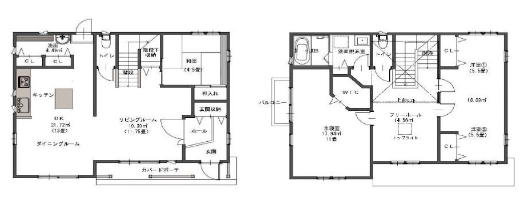 野洲市野洲　中古戸建の間取り