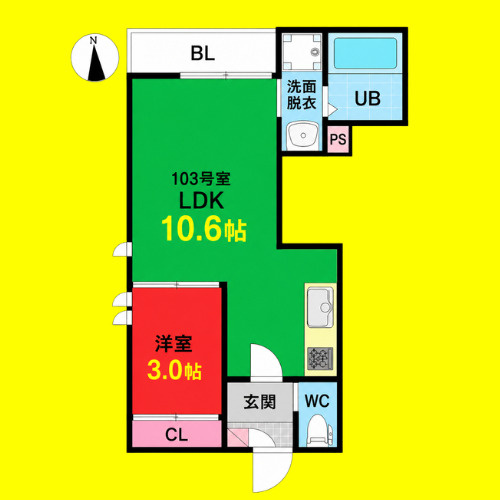 GRANDTIC緑　名古屋市賃貸　仲介手数料無料の間取り