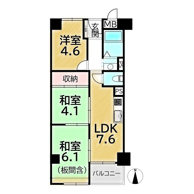 西陣グランドハイツの間取り